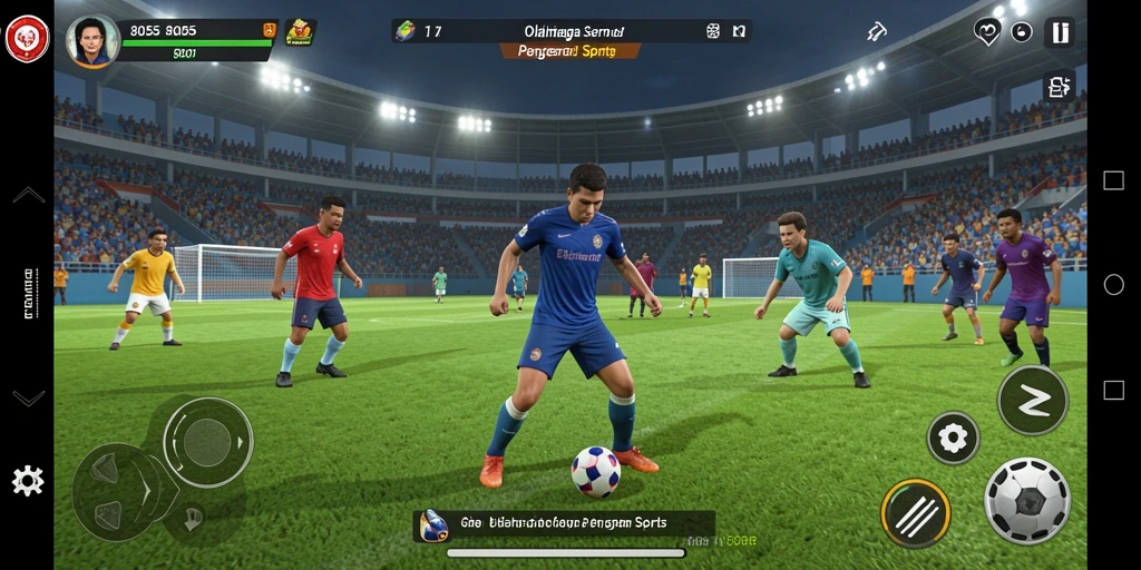 Tangkapan layar gameplay menarik dari 8055 yang menunjukkan suasana pertandingan.