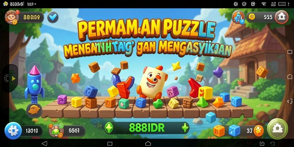 Screenshot utama 888IDR menampilkan gameplay Puzzle yang seru.