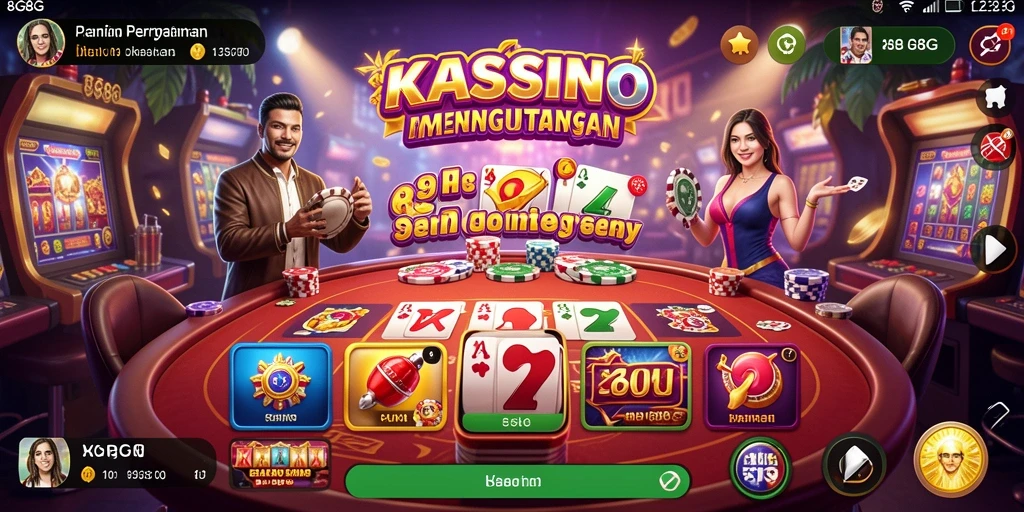Tampilan screenshot interaktif dari permainan Kasino yang mendebarkan.