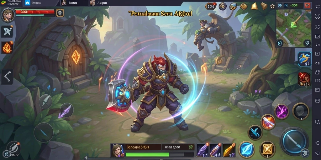 Screenshot menunjukkan aksi pertarungan epik dalam gameplay ARPG.
