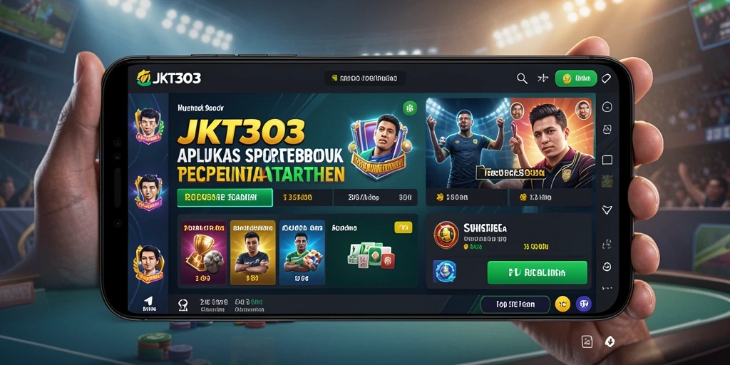 Screenshot utama JKT303 menampilkan tampilan antarmuka aplikasi Sportsbook.