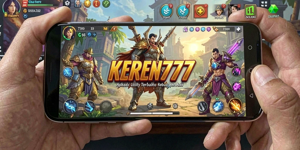Tampilan utama KEREN777 dengan fitur-fitur Utility yang bermanfaat.