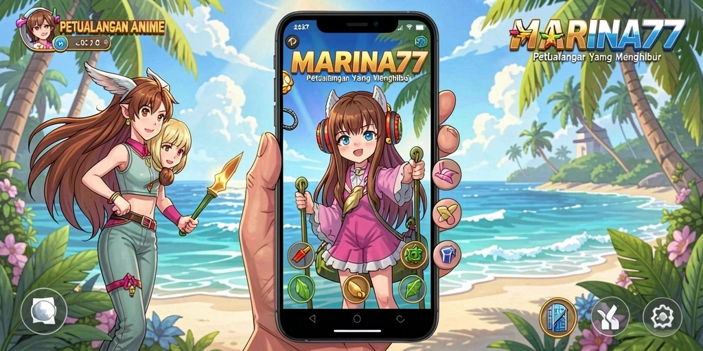 Tampilan gameplay seru dalam <strong>MARINA77</strong> dengan karakter Anime yang menarik.