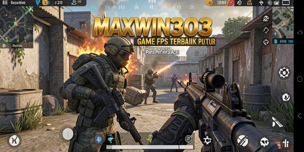 Tampilan gameplay seru dan intens di MAXWIN303 dengan pertempuran FPS.