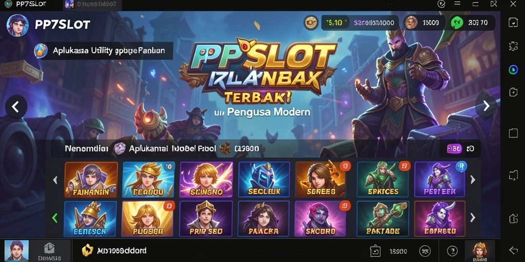 Tampilan antarmuka utama PP7SLOT dengan fitur Utility lengkap.