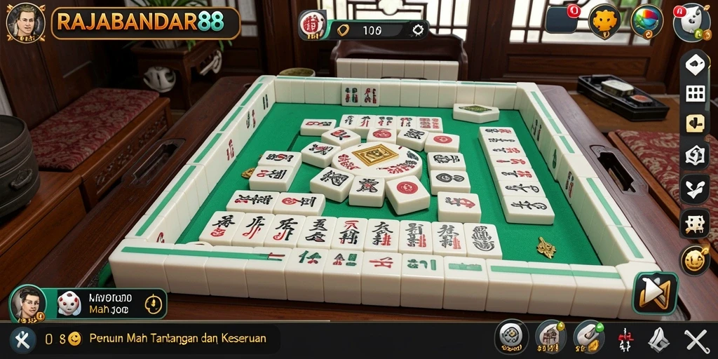 Tampilan gameplay RAJABANDAR88 yang seru dan interaktif dalam Mahjong.
