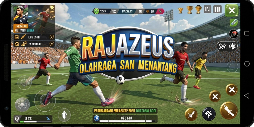 Tampilan gameplay menarik dari RAJAZEUS yang menampilkan aksi olahraga.
