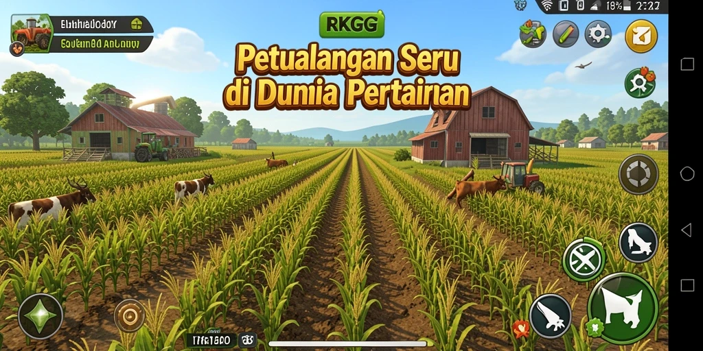 Tangkapan layar utama RKGG menampilkan gameplay yang menarik di ladang.