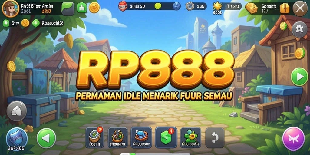 Screenshot gameplay RP888 menampilkan karakter yang bekerja secara mandiri dan grafis menarik.