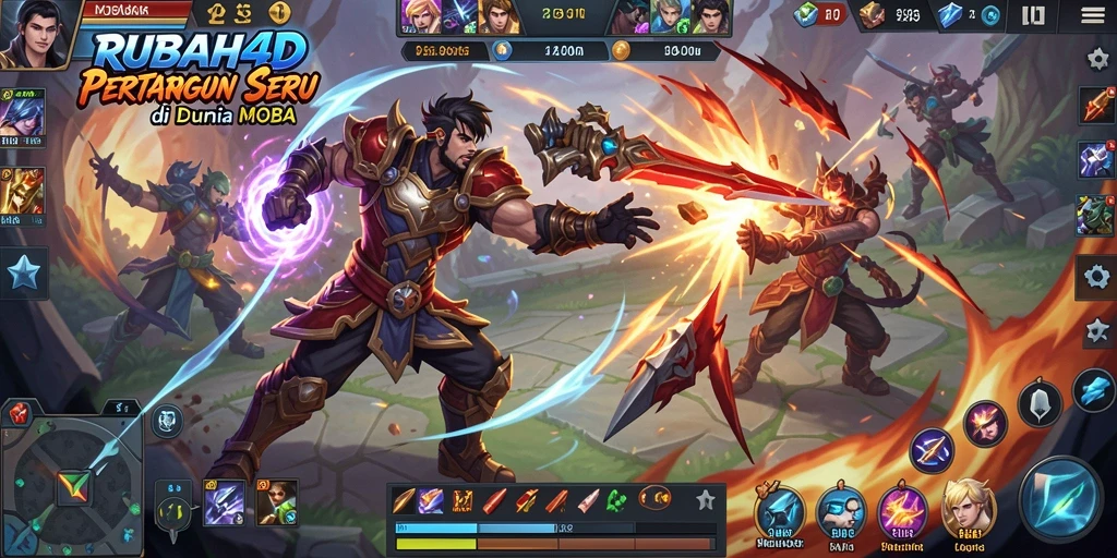 Tampilan gameplay seru di RUBAH4D yang menunjukkan pertarungan tim.