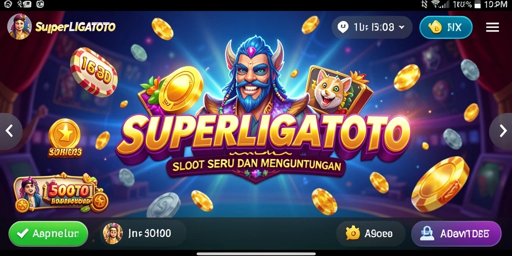 Screenshot utama SUPERLIGATOTO menampilkan gameplay Slot yang mengasyikkan.