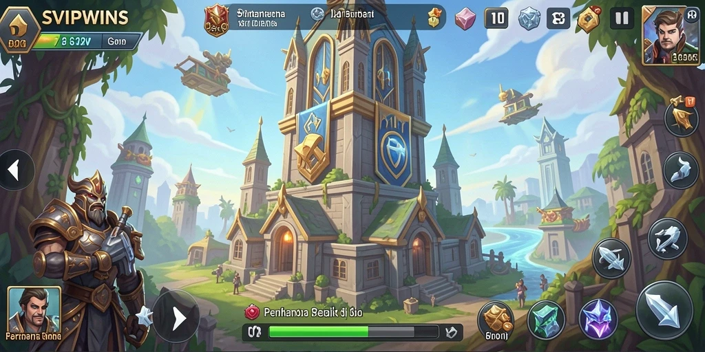 Tangkapan layar gameplay SVIPWINS dengan aksi Tower Defense yang menegangkan.